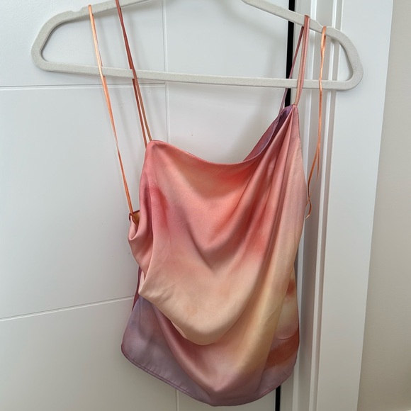 Asymmetrical satin sunset top - Picture 1 of 2